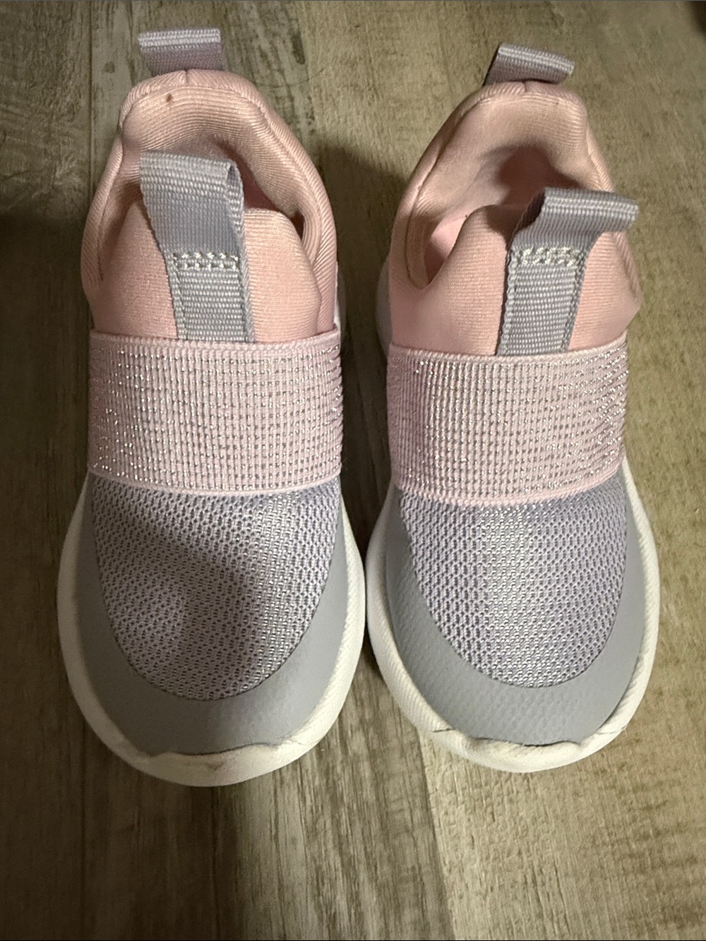 Cat & Jack Pink and Gray Girls Slip-On Sneakers